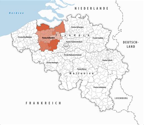 carte de la flandre orientale